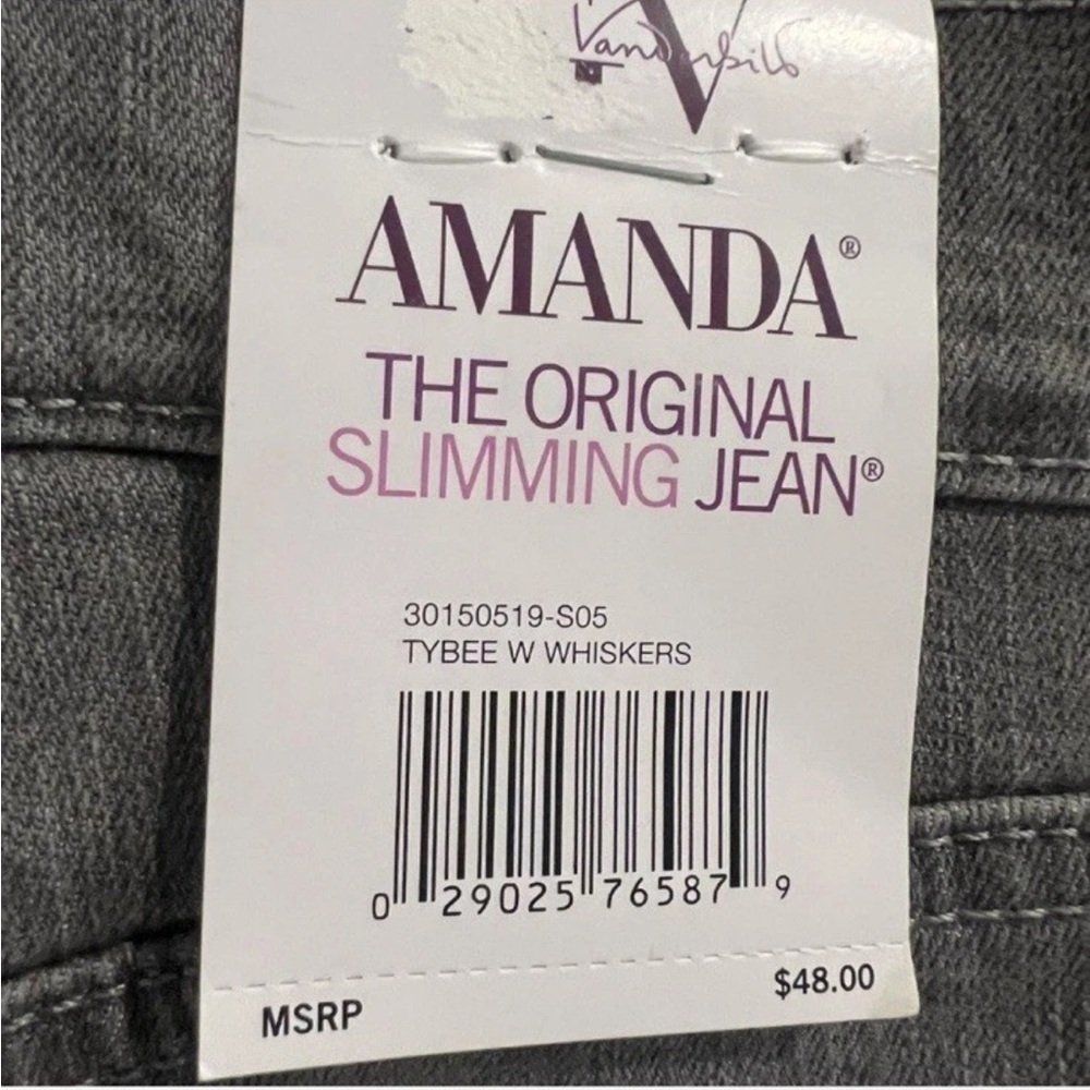 Gloria Vanderbilt Straight tapered-Leg Jeans Gray Wash Amanda Slimming size 12 - Picture 6 of 9